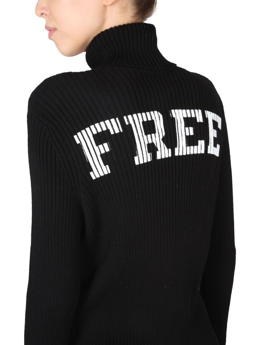 BALENCIAGA MAGLIA A COLLO ALTO CON STAMPA FREE