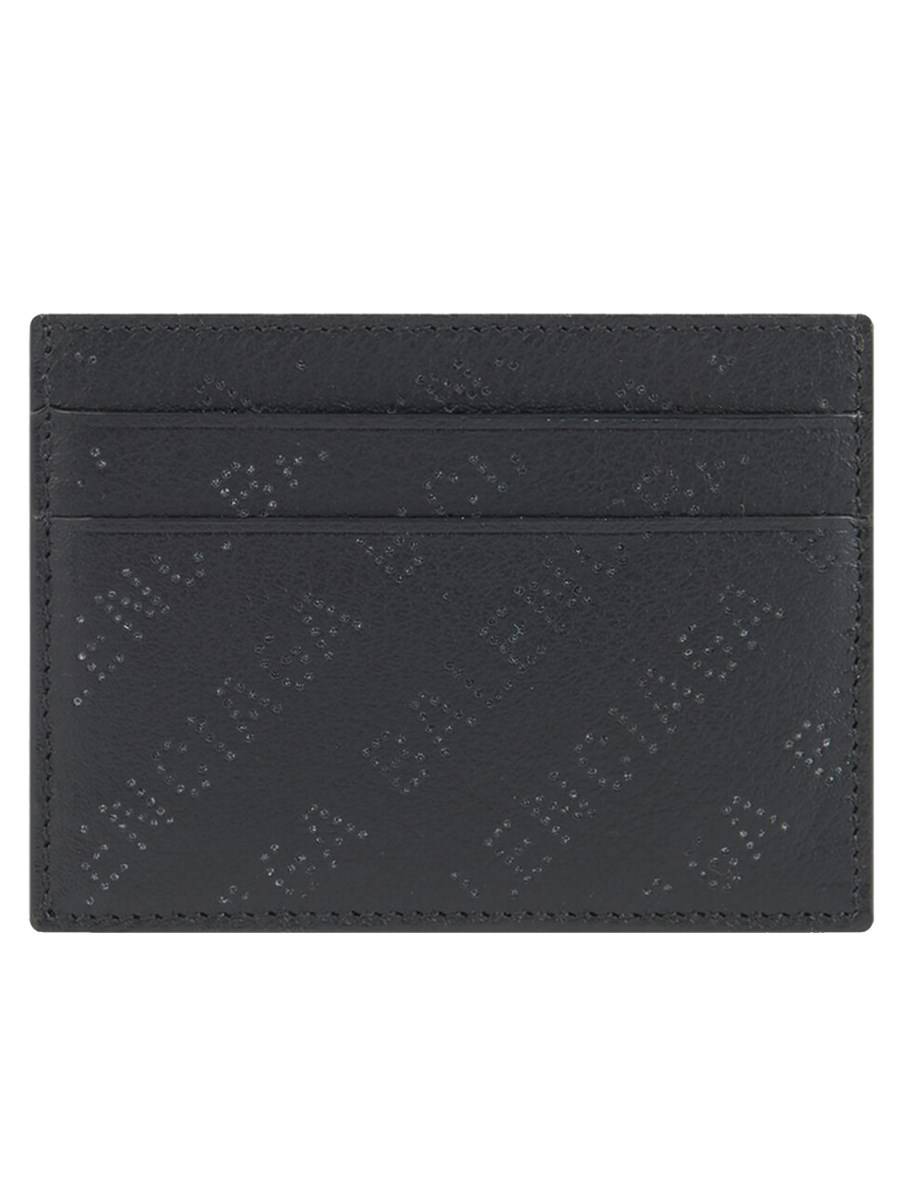 BALENCIAGA PORTACARTE IN PELLE CON LOGO TRAFORATO