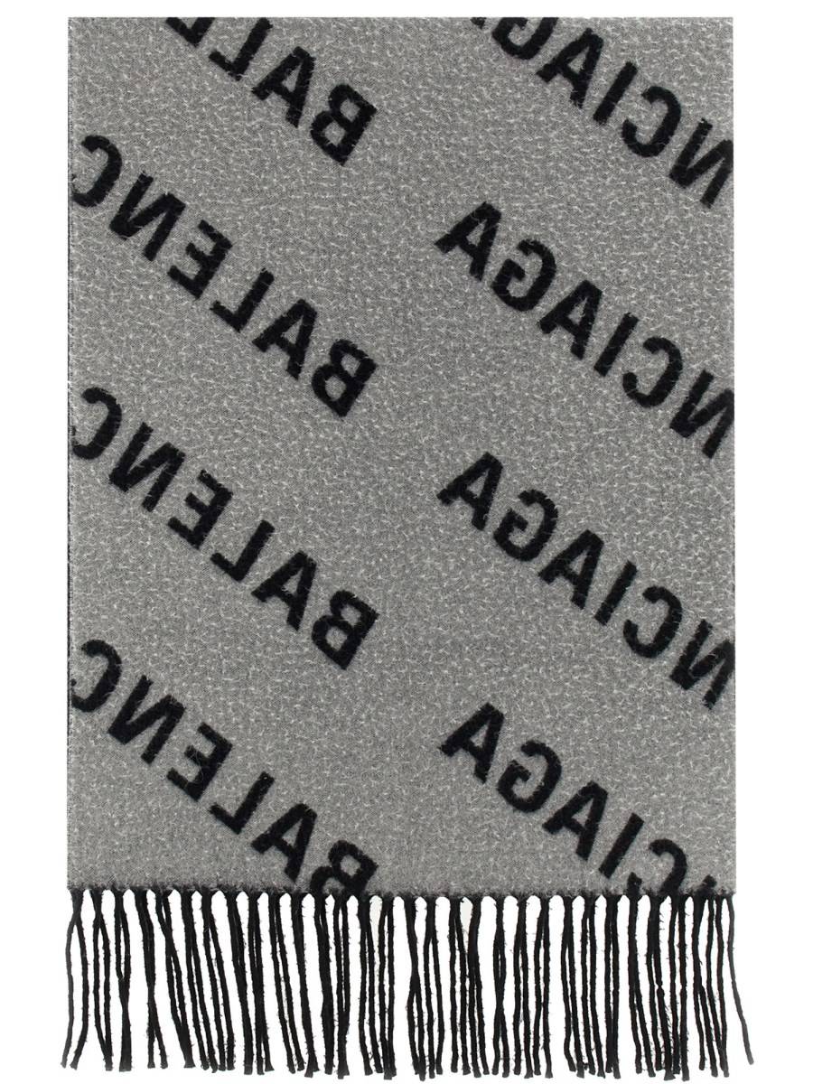 BALENCIAGA SCIARPA IN LANA CON MOTIVO LOGO