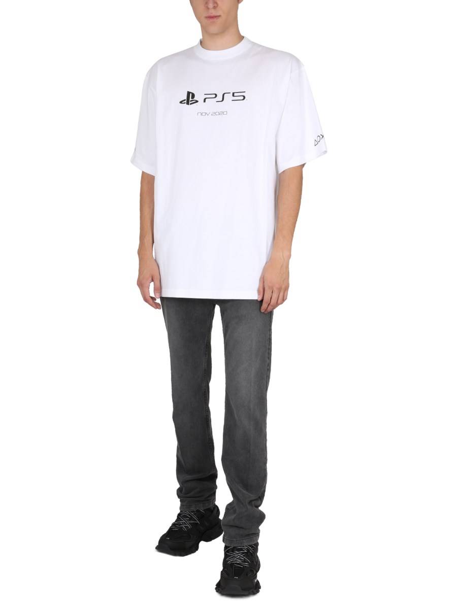 BALENCIAGA T-SHIRT IN COTONE CON STAMPA LOGO