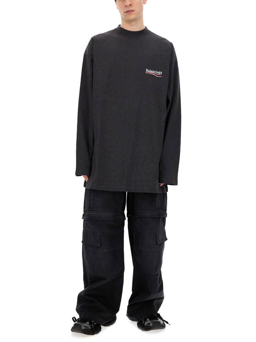 BALENCIAGA T-SHIRT IN JERSEY DI COTONE CON LOGO