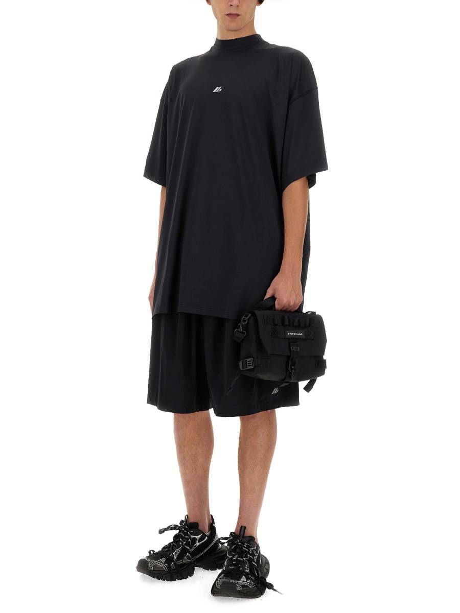 BALENCIAGA T-SHIRT IN MESH CON LOGO