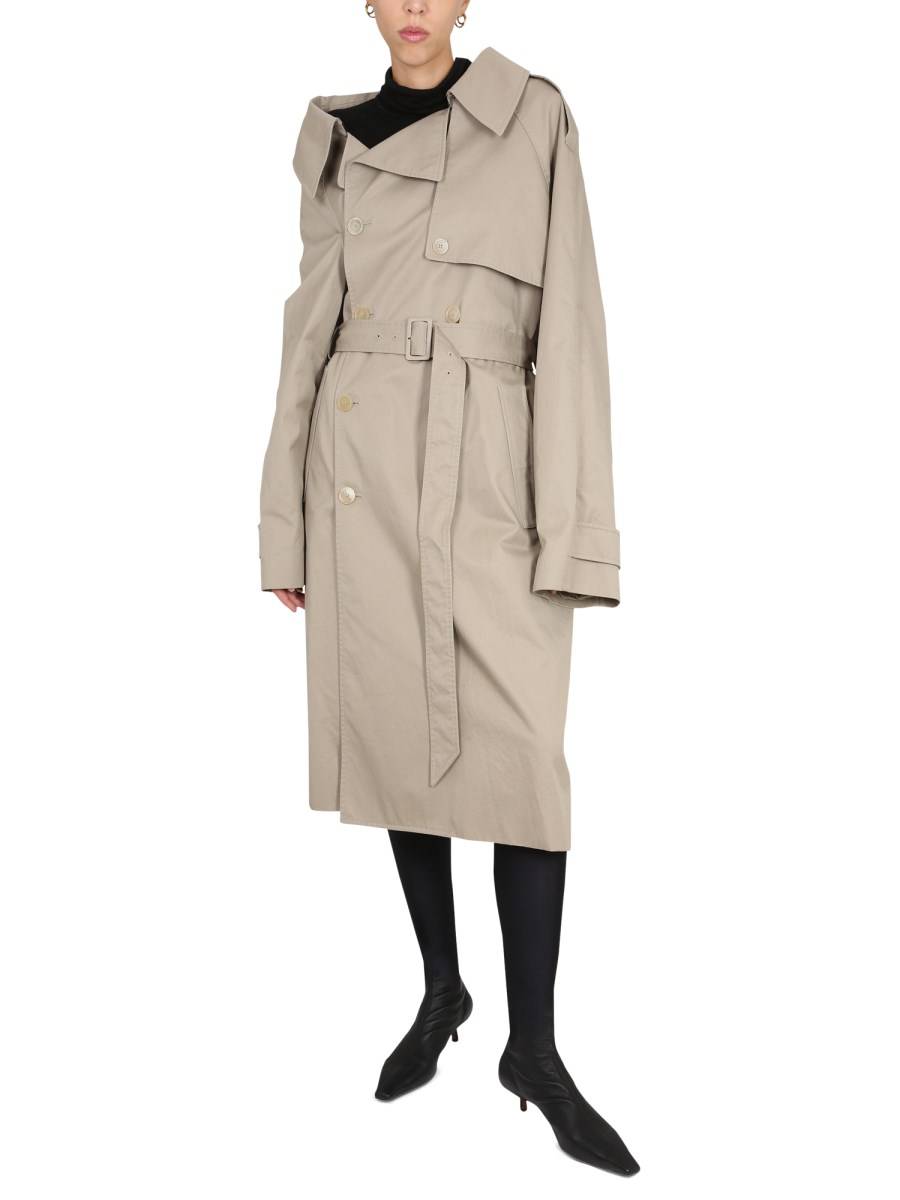 BALENCIAGA TRENCH OFF THE SHOULDER IN COTONE