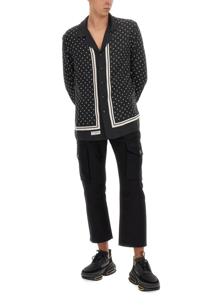 BALMAIN CAMICIA IN COTONE CON LOGO