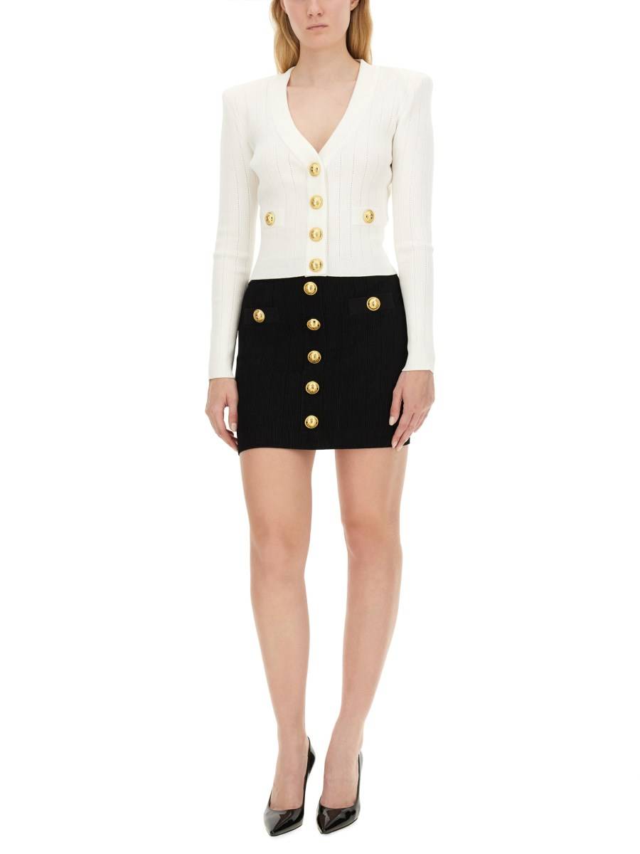 BALMAIN CARDIGAN CROPPED