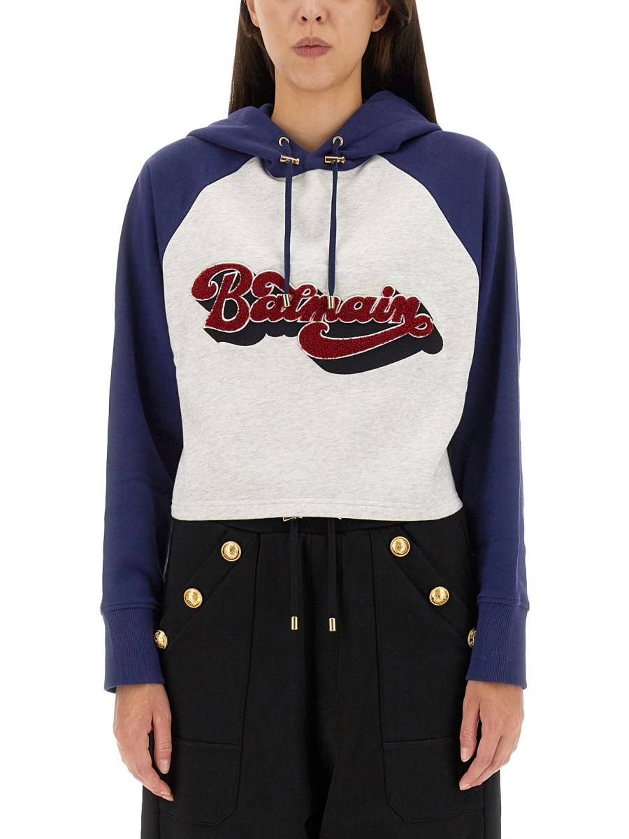 BALMAIN FELPA '70 CROPPED