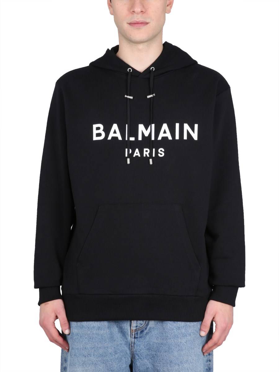 BALMAIN FELPA CON CAPPUCCIO E STAMPA LOGO