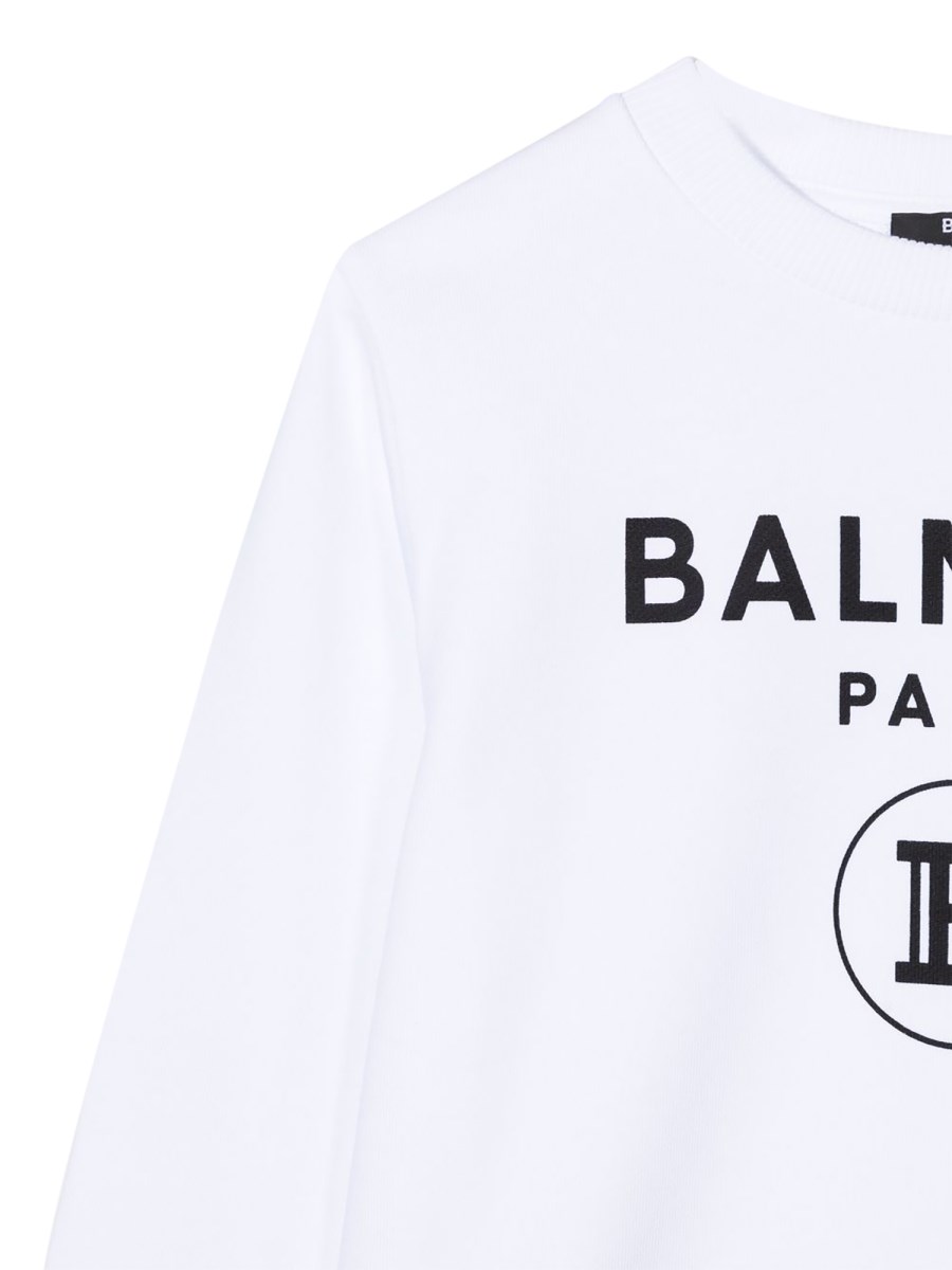 BALMAIN FELPA GIROCOLLO LOGO FRONTALE