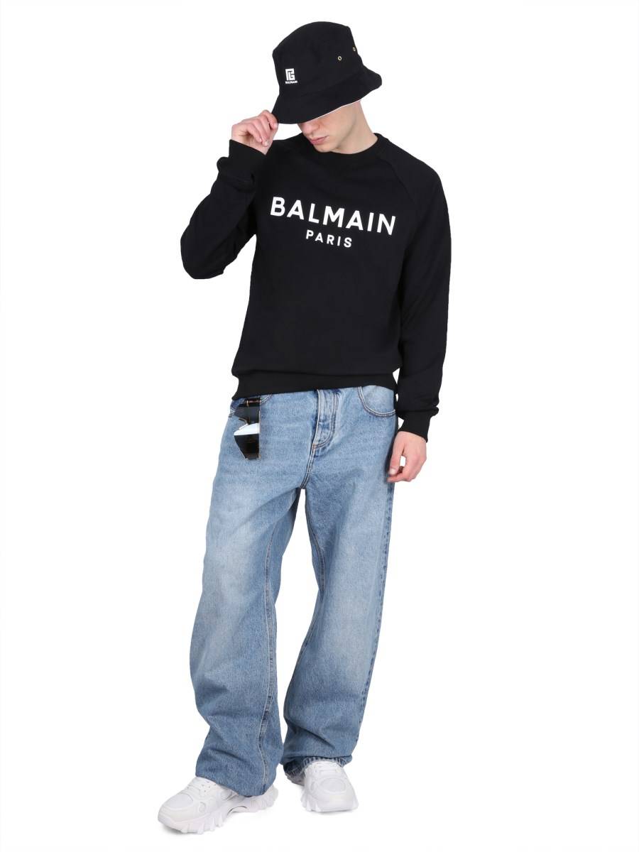 BALMAIN FELPA IN COTONE CON LOGO