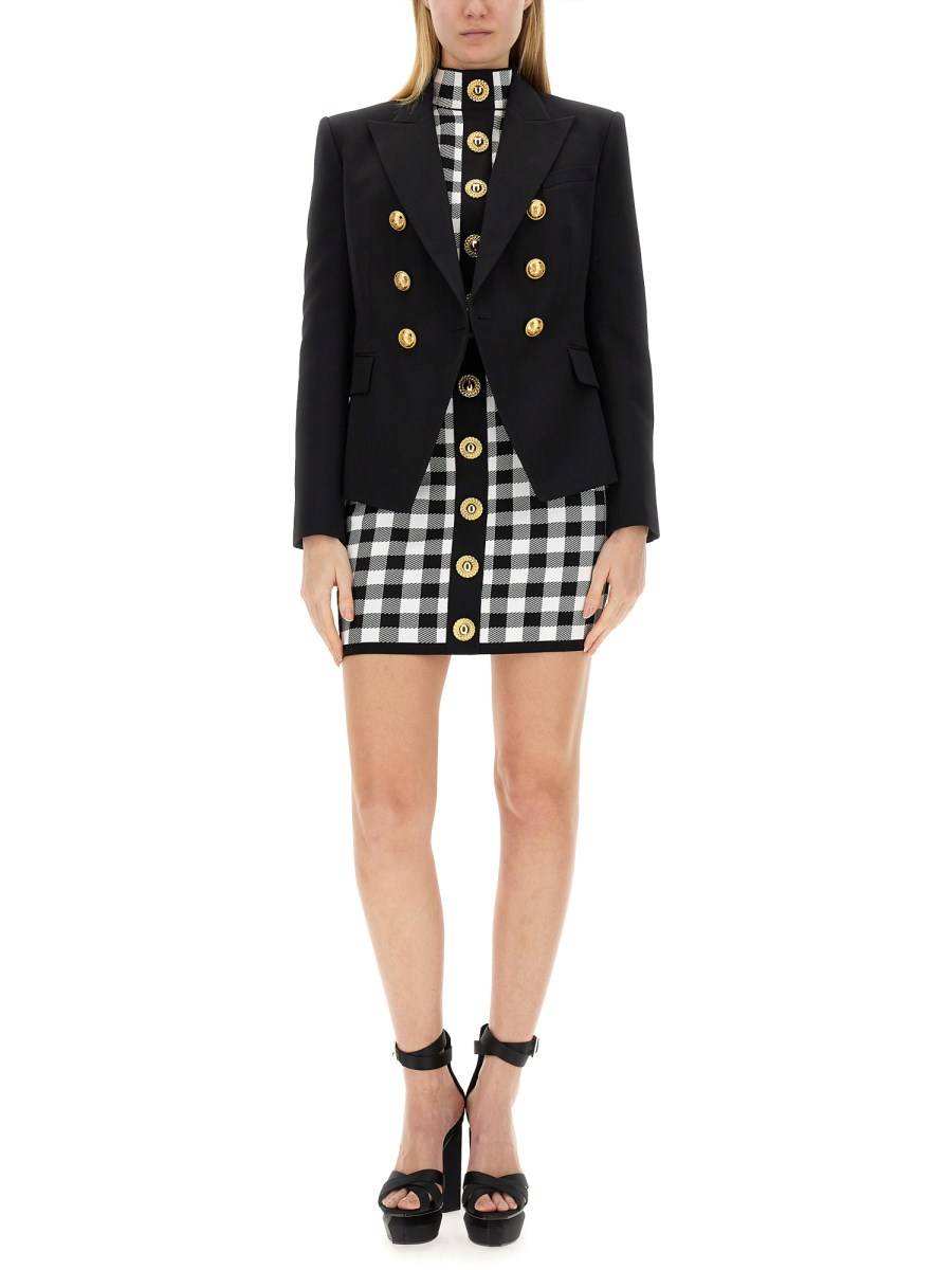 BALMAIN GIACCA CLASSICA A SEI BOTTONI IN LANA
