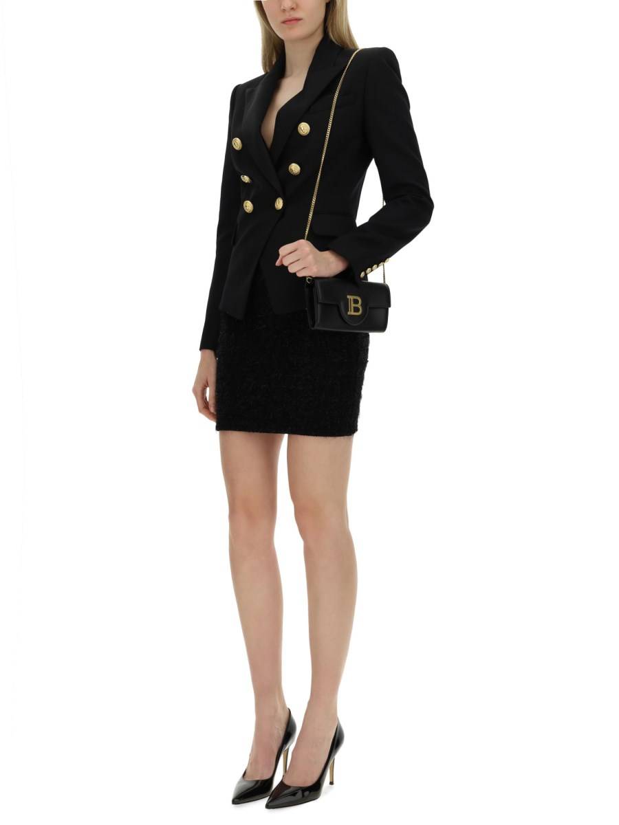 BALMAIN GIACCA IN LANA CON DOPPIA ABBOTTONATURA