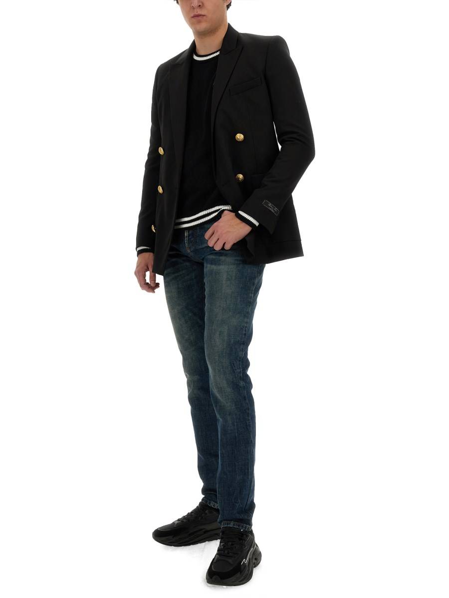 BALMAIN GIACCA IN LANA TECNICA
