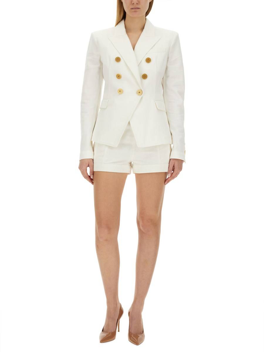 BALMAIN GIACCA SEI BOTTONI IN DENIM