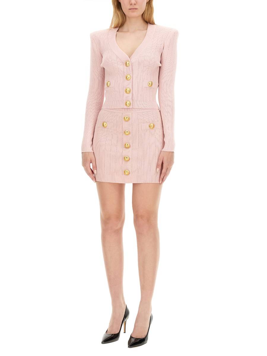 BALMAIN GONNA MINI IN MAGLIA DI VISCOSA