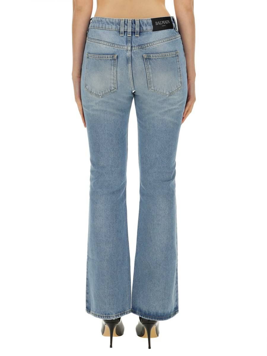 BALMAIN JEANS FLARE FIT IN DENIM DI COTONE