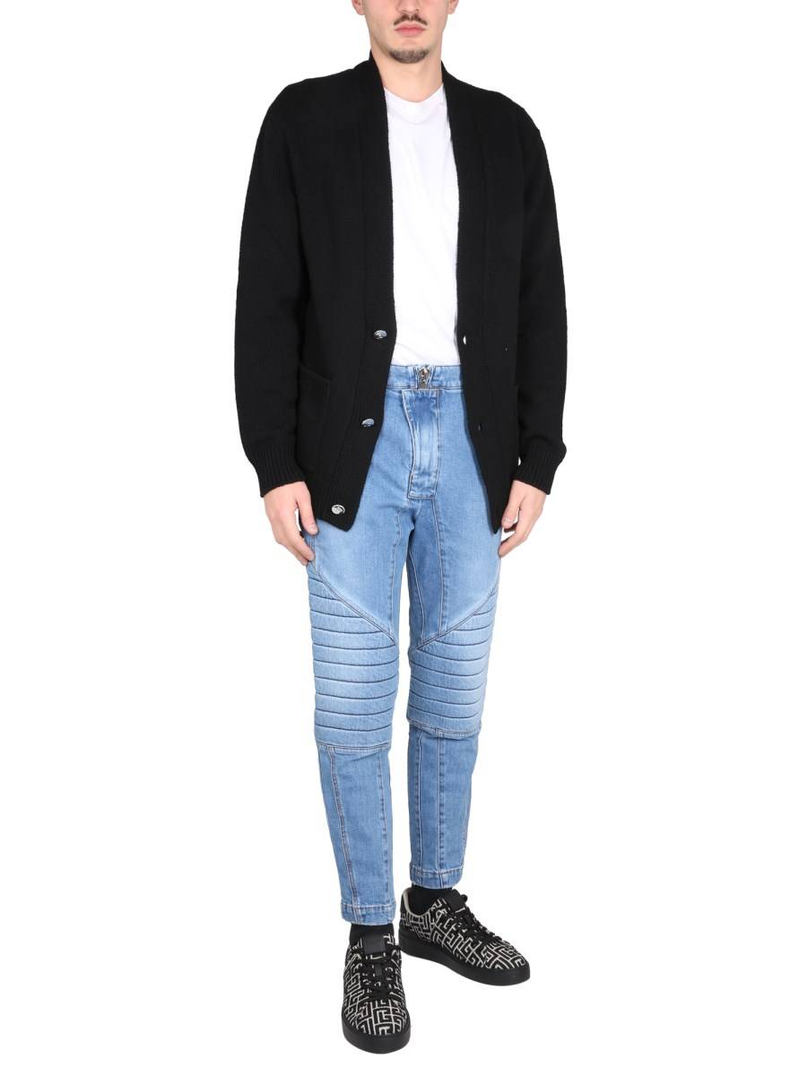 BALMAIN JEANS SLIM FIT IN DENIM DI COTONE