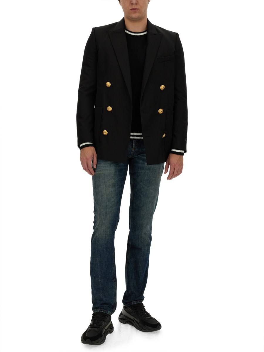 BALMAIN MAGLIA IN COTONE CON LOGO
