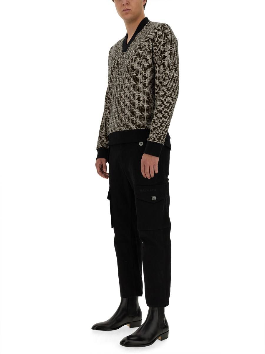 BALMAIN MAGLIA MONOGRAM ALL OVER