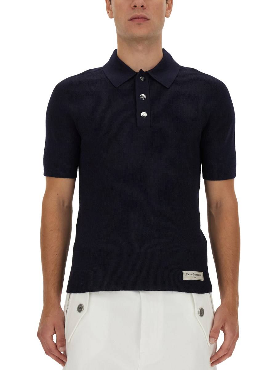 BALMAIN POLO CON PATCH LOGO