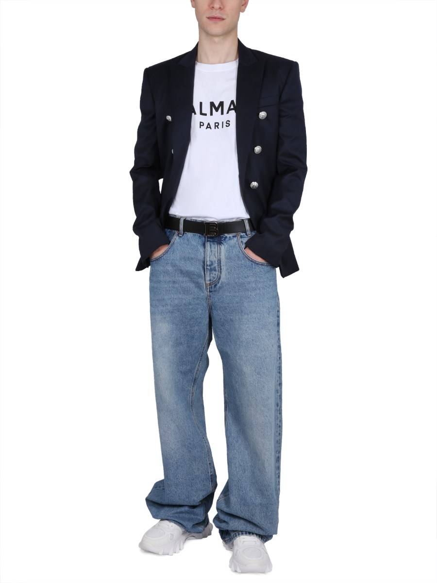 BALMAIN T-SHIRT IN COTONE CON STAMPA LOGO