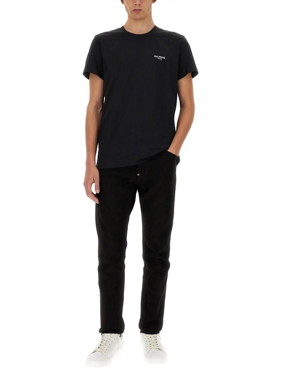 BALMAIN T-SHIRT IN JERSEY DI COTONE CON LOGO