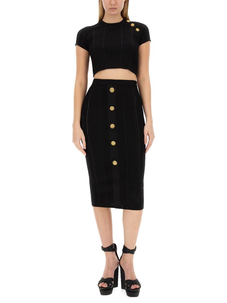 BALMAIN TOP IN MAGLIA