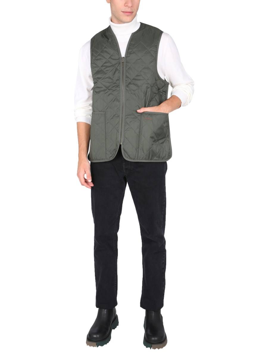 BARBOUR GILET IN NYLON TRAPUNTATO CON ZIP