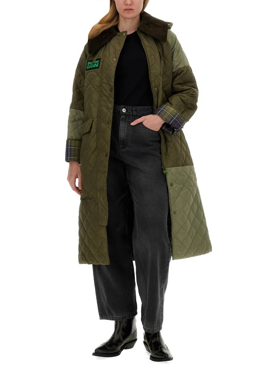 BARBOUR X GANNI GIACCA TRAPUNTATA "BURGHLEY"