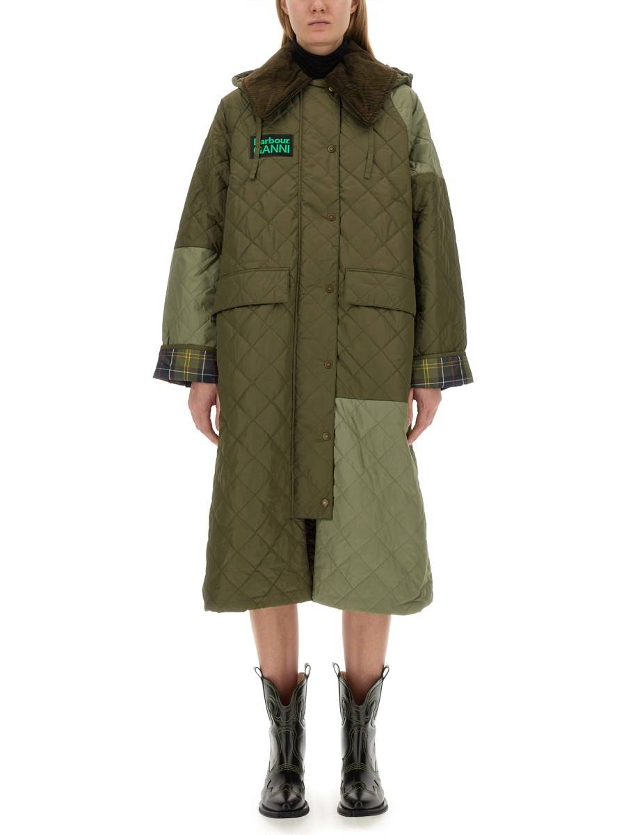 BARBOUR X GANNI GIACCA TRAPUNTATA "BURGHLEY"