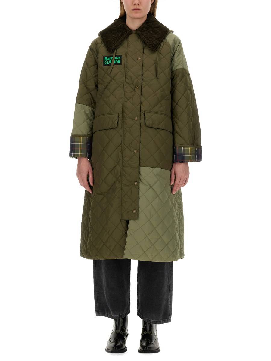 BARBOUR X GANNI GIACCA TRAPUNTATA "BURGHLEY"