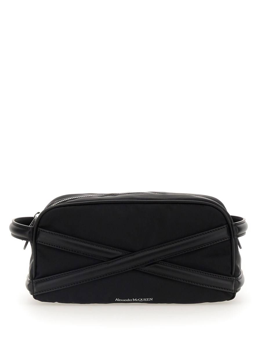 ALEXANDER McQUEEN BEAUTY CASE IN NAPPA E NYLON CON LOGO