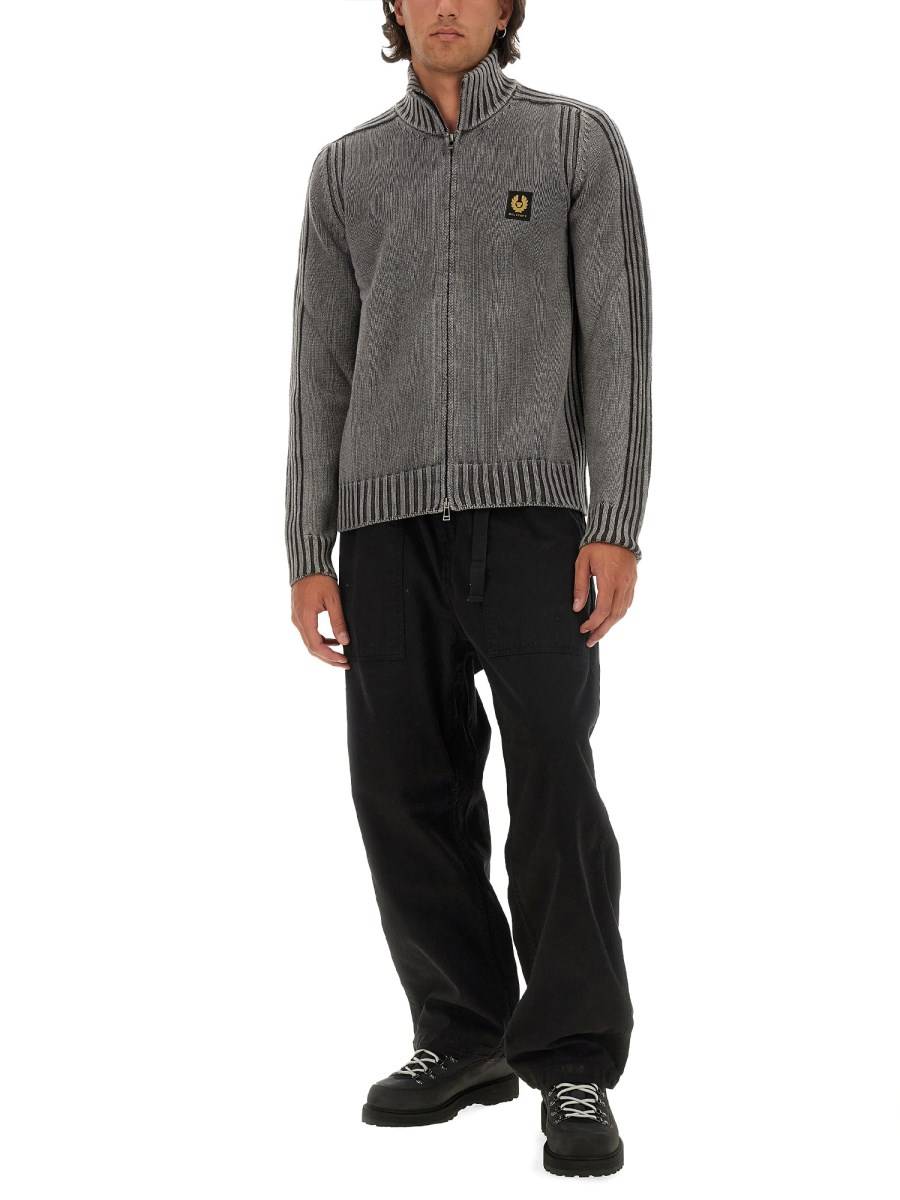 BELSTAFF CARDIGAN IN LANA CON ZIP