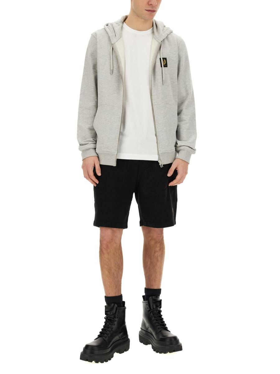 BELSTAFF FELPA IN COTONE CON PATCH LOGO