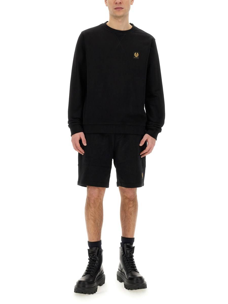 BELSTAFF FELPA IN COTONE CON PATCH LOGO