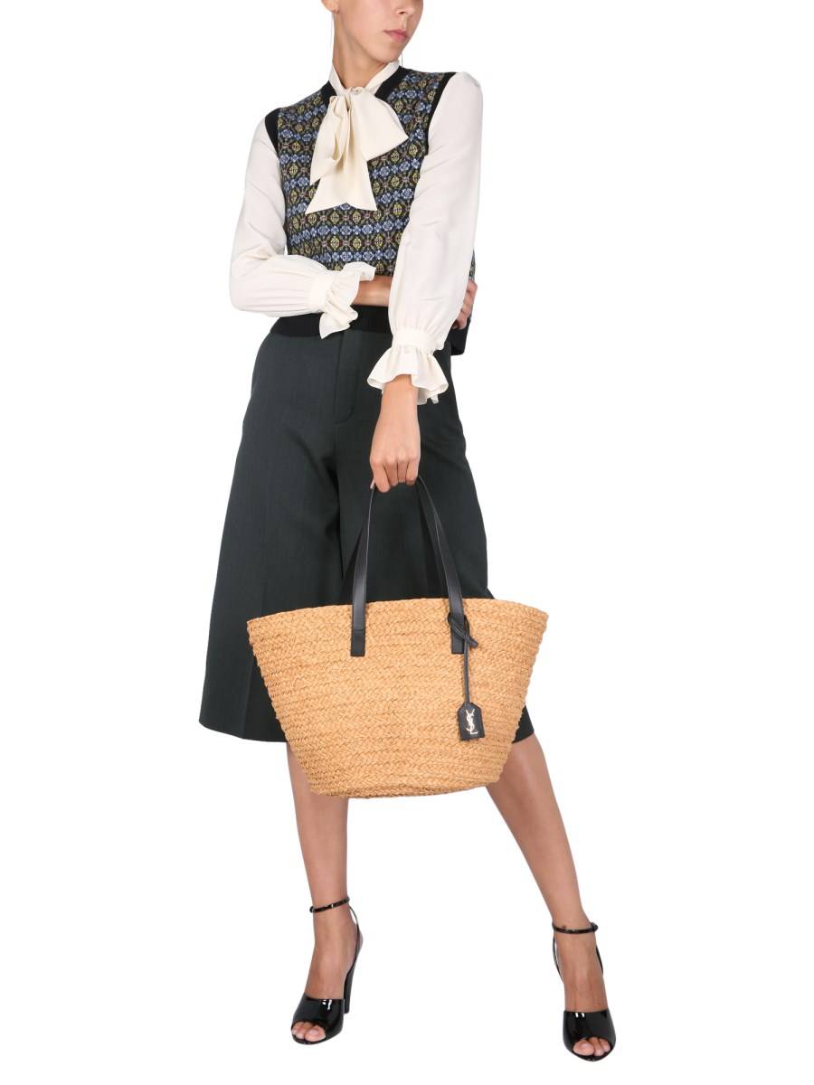 SAINT LAURENT BERMUDA A VITA ALTA IN TWILL DI LANA VERGINE