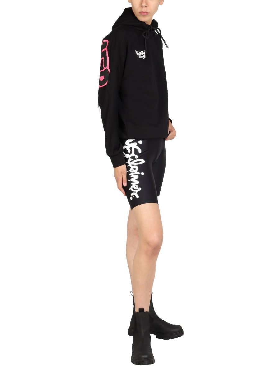 DISCLAIMER BERMUDA CICLISTA IN NYLON CON STAMPA LOGO