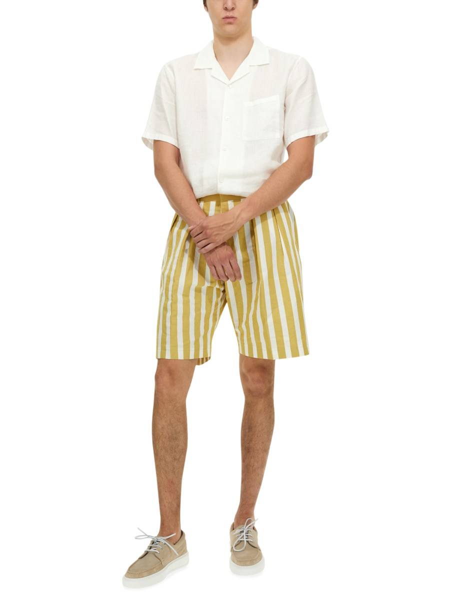 PAUL SMITH BERMUDA "DECKCHAIR STRIPE" IN COTONE E LINO