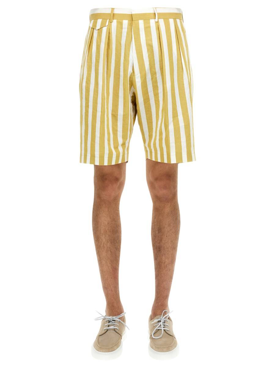 PAUL SMITH BERMUDA "DECKCHAIR STRIPE" IN COTONE E LINO