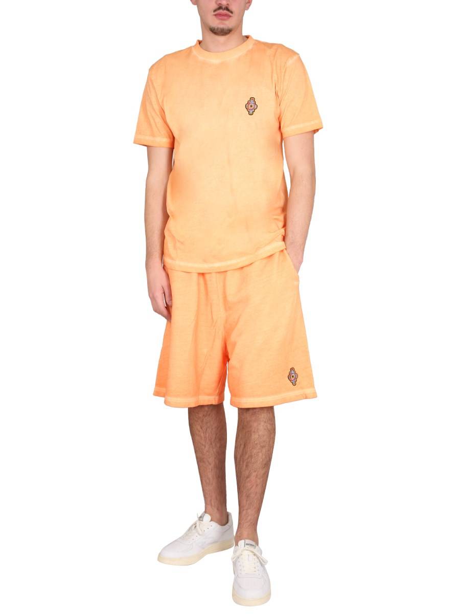 MARCELO BURLON COUNTY OF MILAN BERMUDA IN FELPA DI COTONE CON LOGO