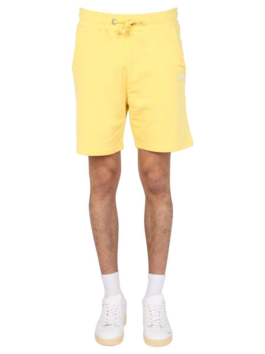 ALPHA INDUSTRIES BERMUDA IN FELPA DI COTONE CON RICAMO LOGO