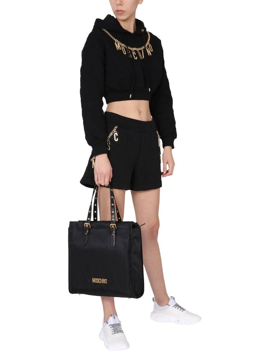 MOSCHINO BERMUDA IN FELPA DI COTONE TRAPUNTATO SMILE