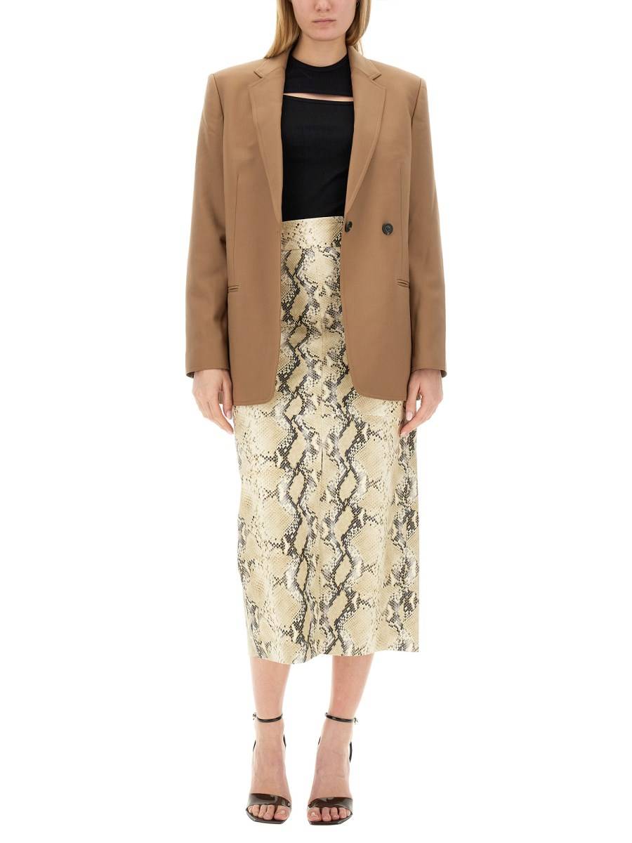 HELMUT LANG BLAZER SINGLE-DOUBLE BREASTED IN TWILL DI MISTO LANA