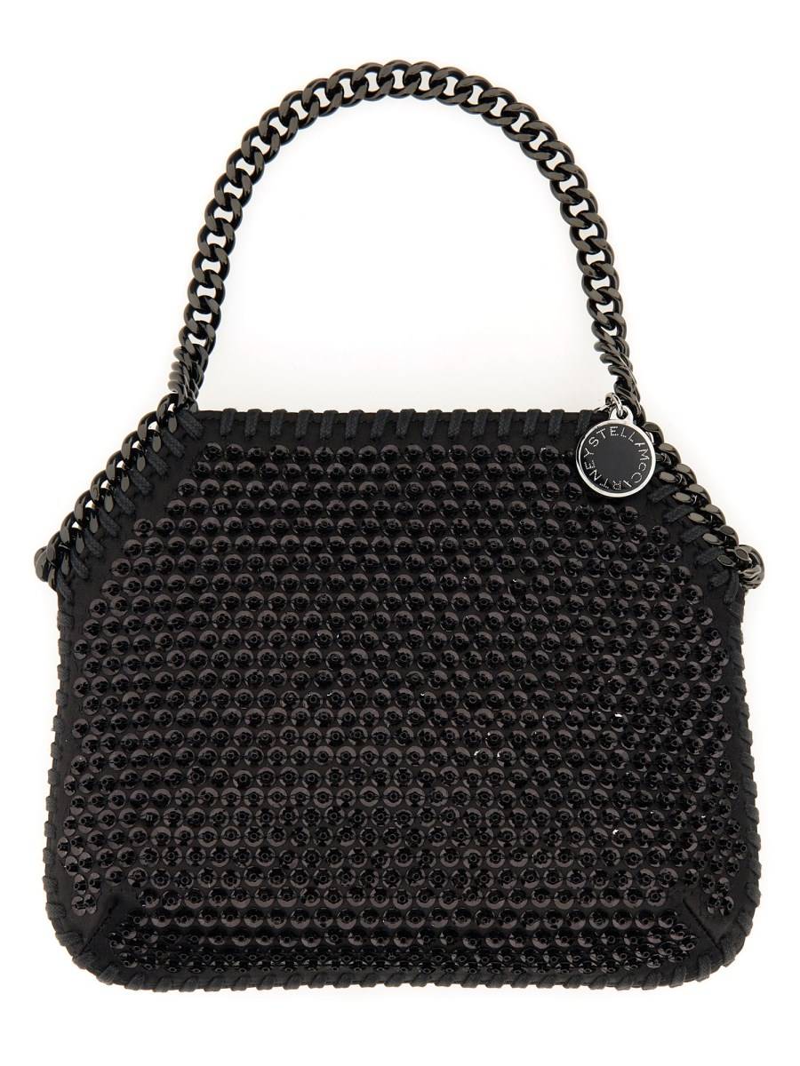 STELLA McCARTNEY BORSA A SPALLA FALABELLA MINI CON PERLINE E PAILLETTES ECO