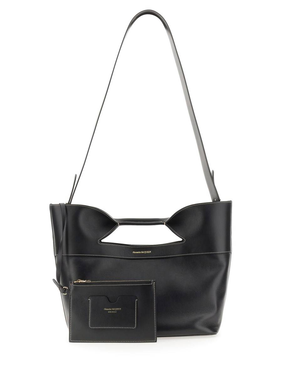 ALEXANDER McQUEEN BORSA THE BOW SMALL IN PELLE E COTONE
