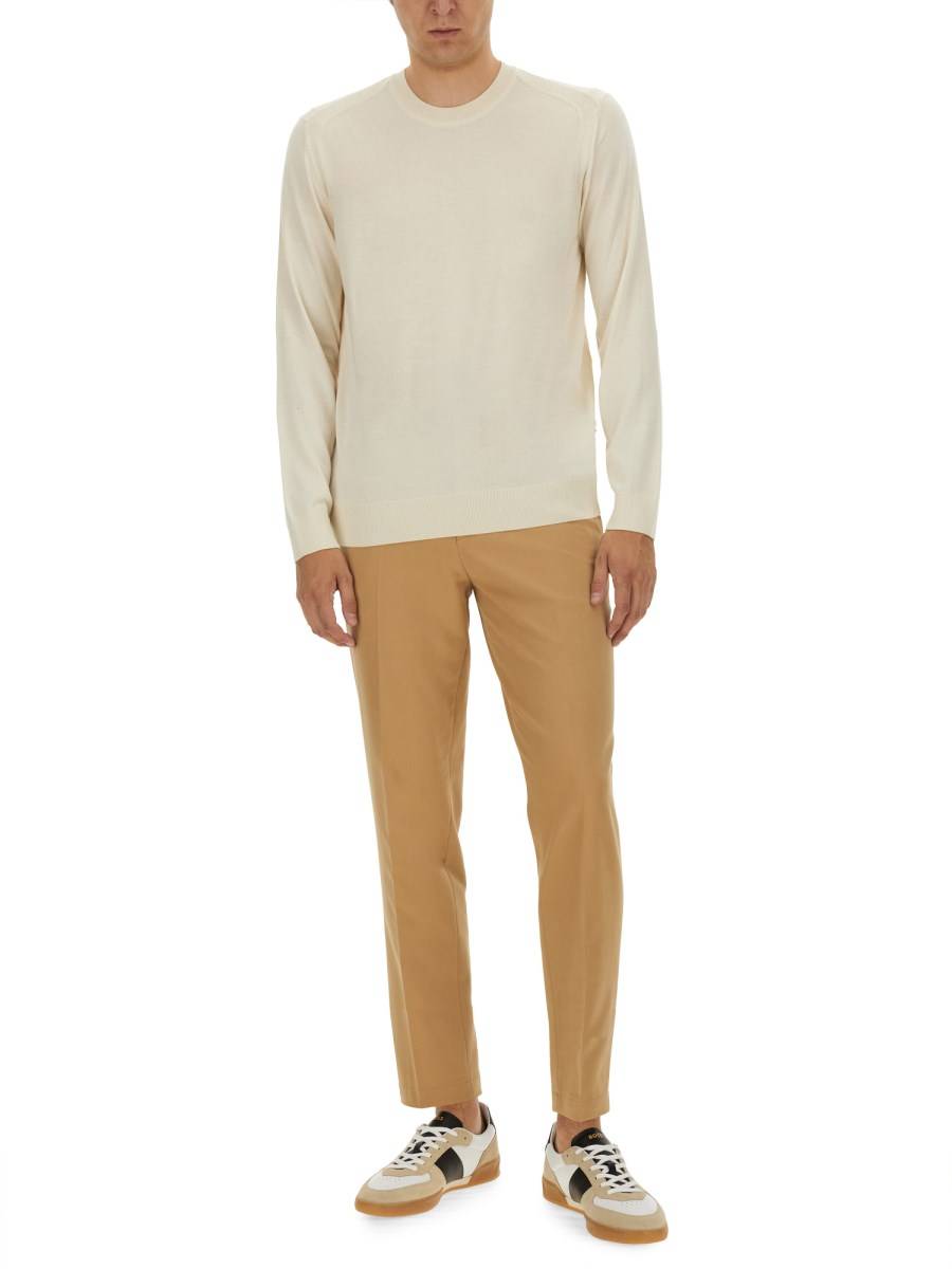 BOSS CAMEL PANTALONE REGULAR FIT IN COTONE