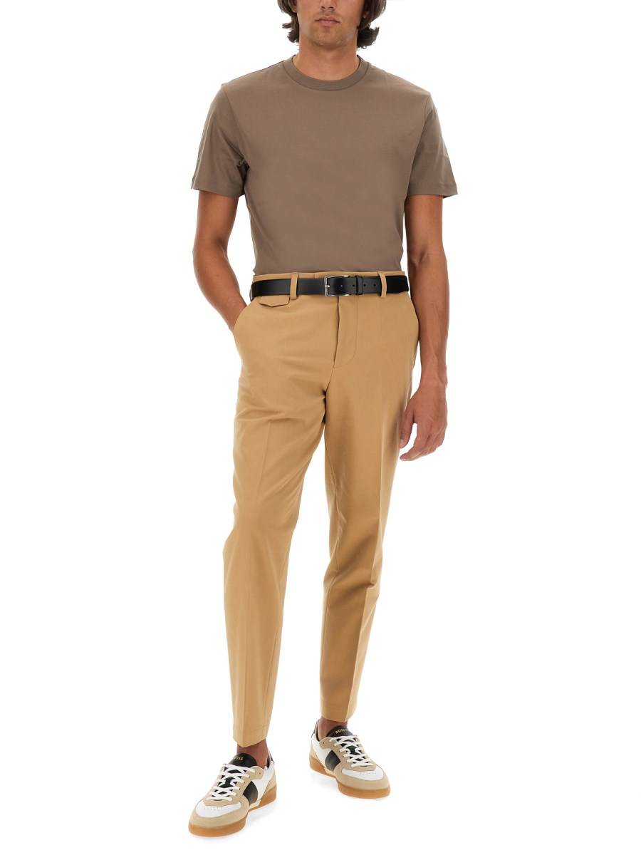 BOSS CAMEL T-SHIRT L-TESAR IN JERSEY DI COTONE