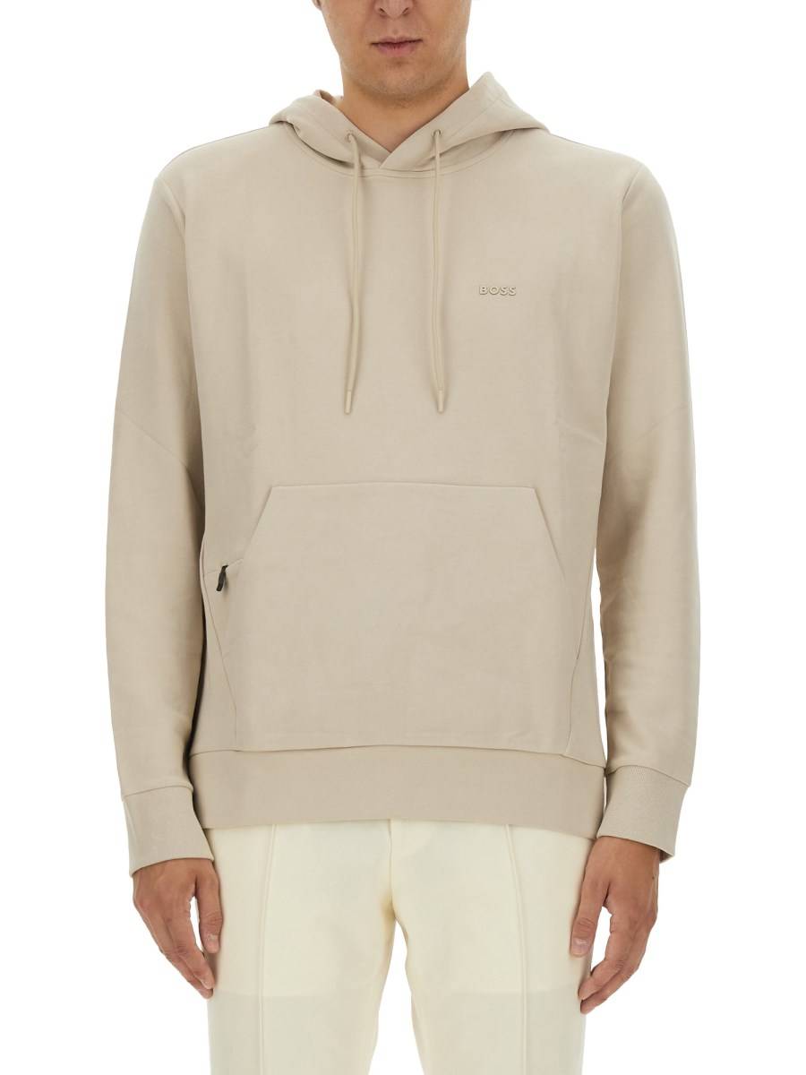 BOSS FELPA IN COTONE CON LOGO