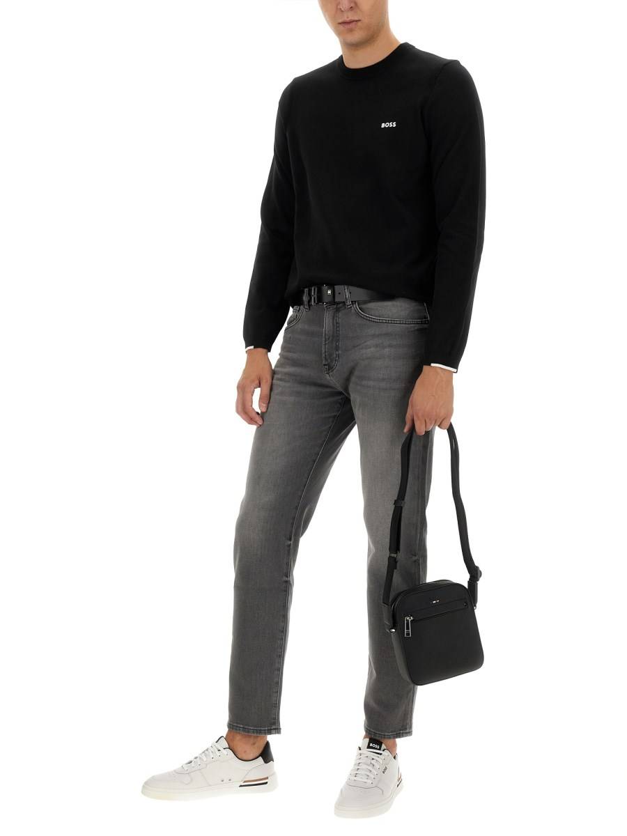 BOSS FELPA IN COTONE CON LOGO