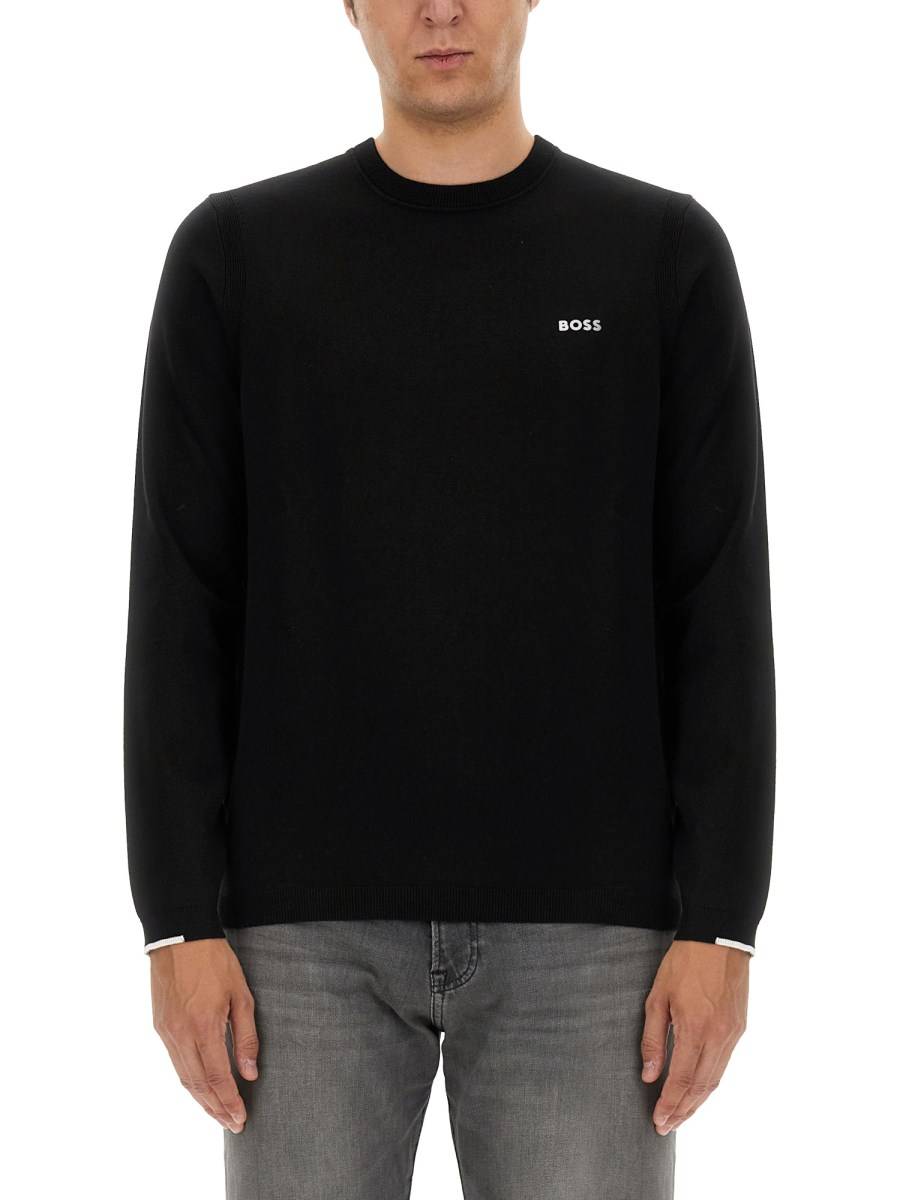 BOSS FELPA IN COTONE CON LOGO
