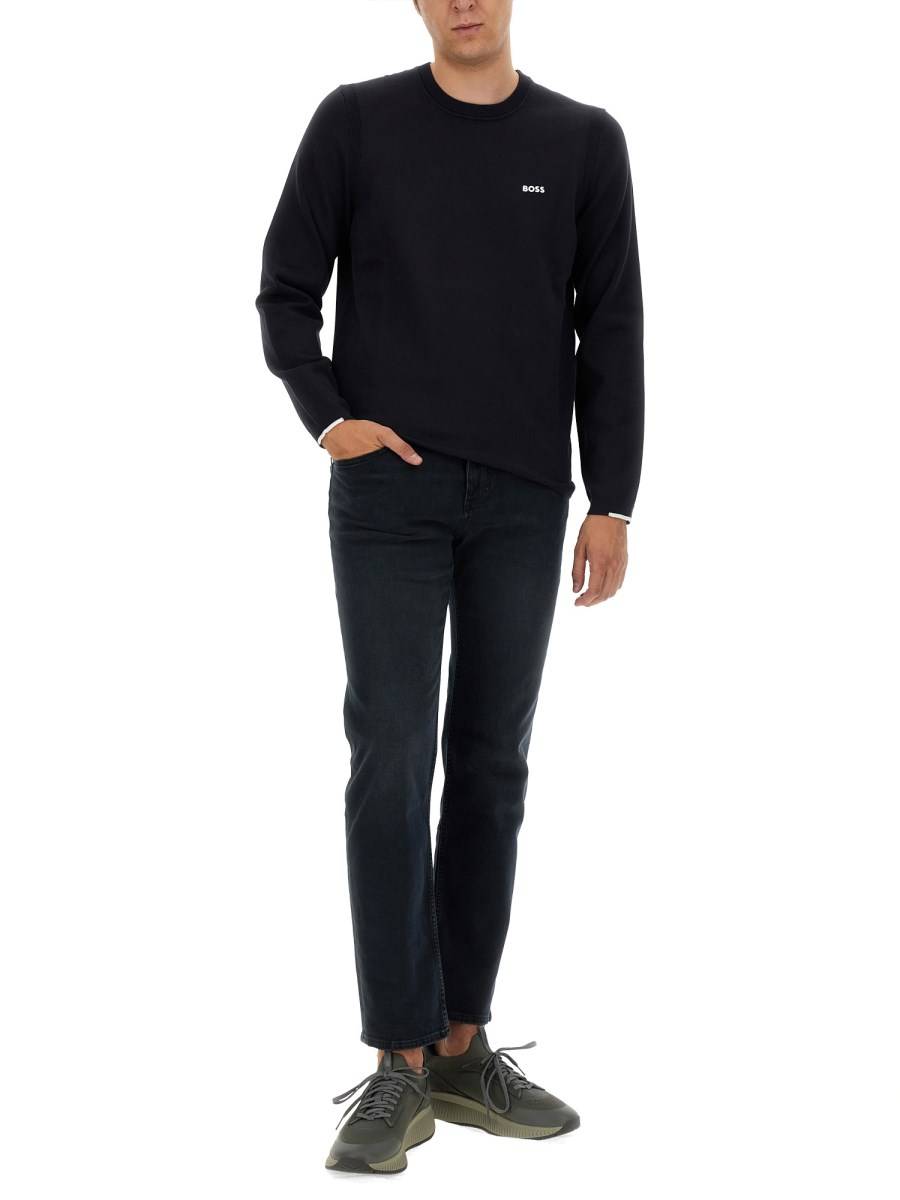 BOSS FELPA IN COTONE CON LOGO